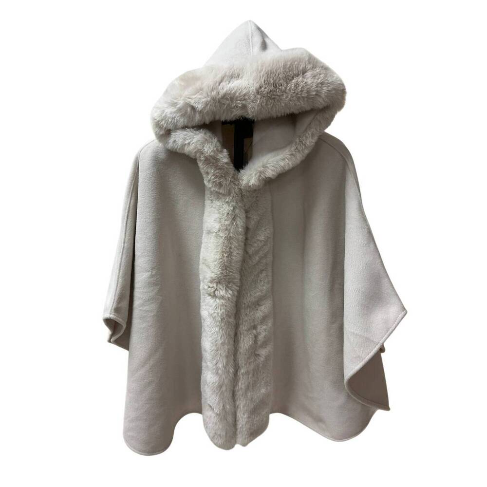 NEW GIFTCRAFT women's fur line cape in cream